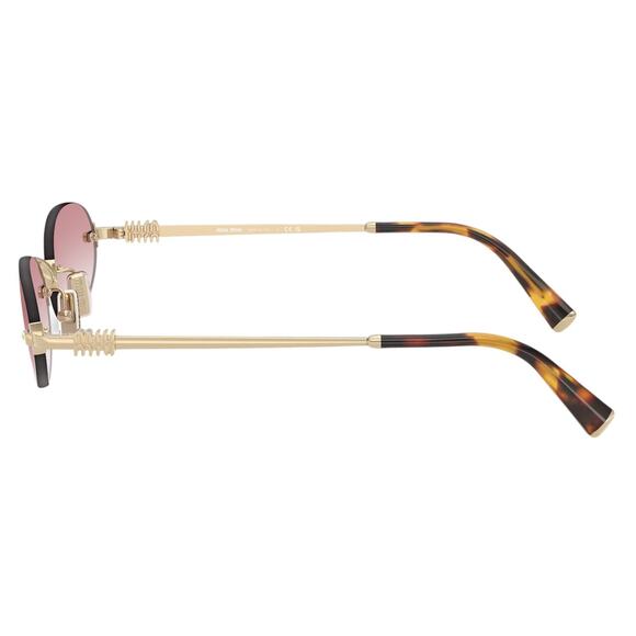 New MIU MIU Sunglasses Gold Metal Pink Oval Authentic Gradient MIU MIU - Picture 3 of 6